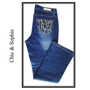 Southpole Bootcut Gold Embroidery Denim Logo Jeans
